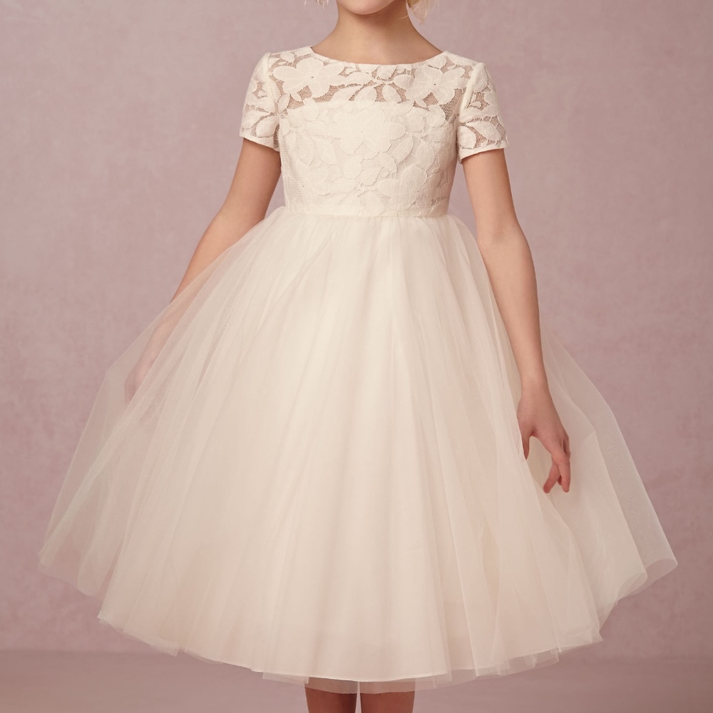 BHLDN Portia Flower Girl Dress in Ivory